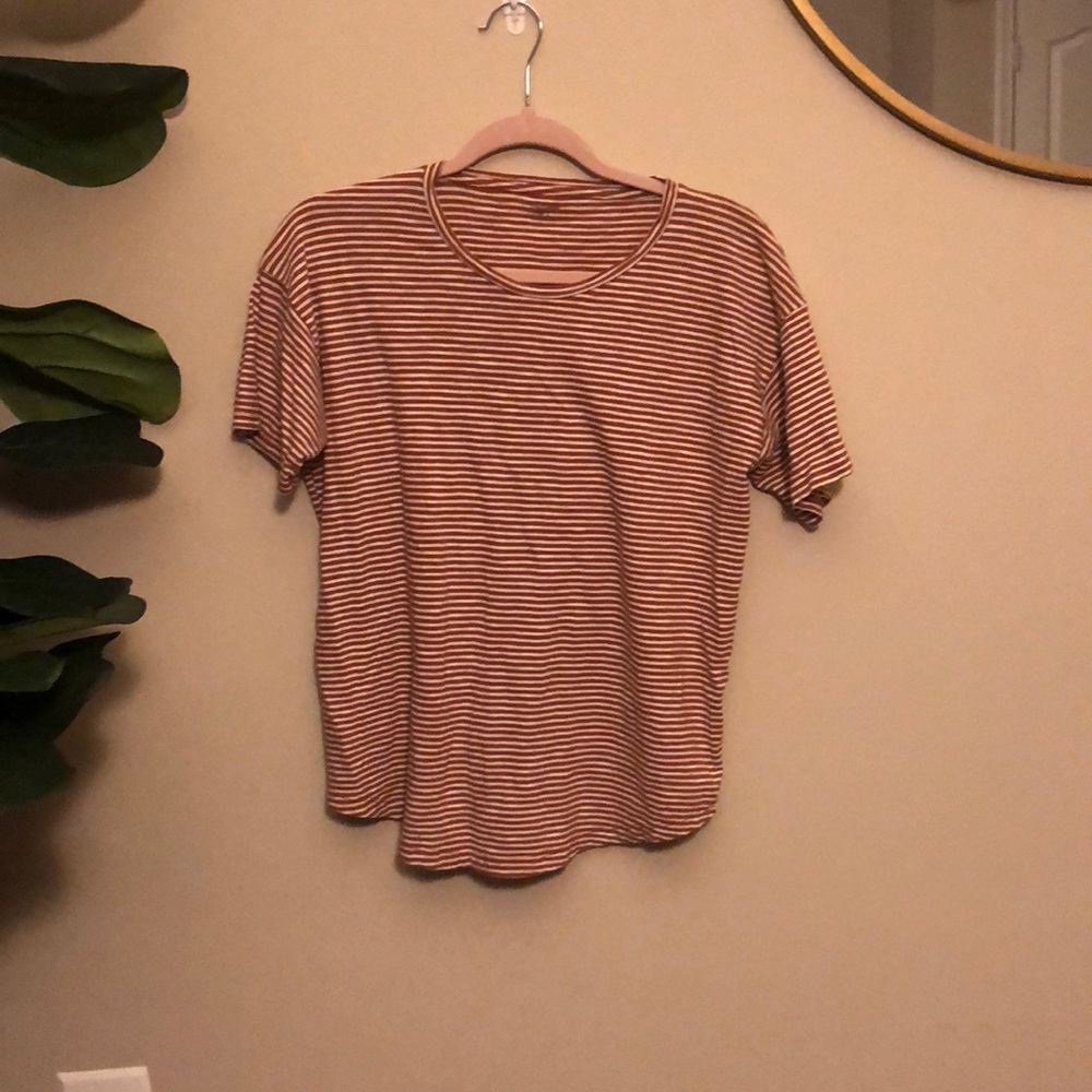 Orange striped tshirt by Madewell
